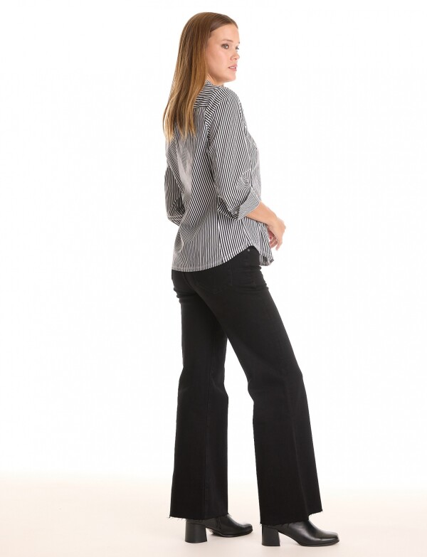 Camisa Perlas Lineas NEGRO/BLANCO