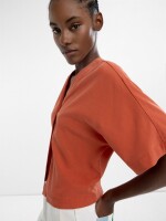 Camisa Manga Corta 100% Lyocell naranja