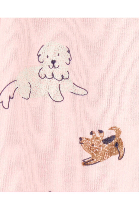 Pijama una pieza de algodón, con pie, diseño perros Sin color