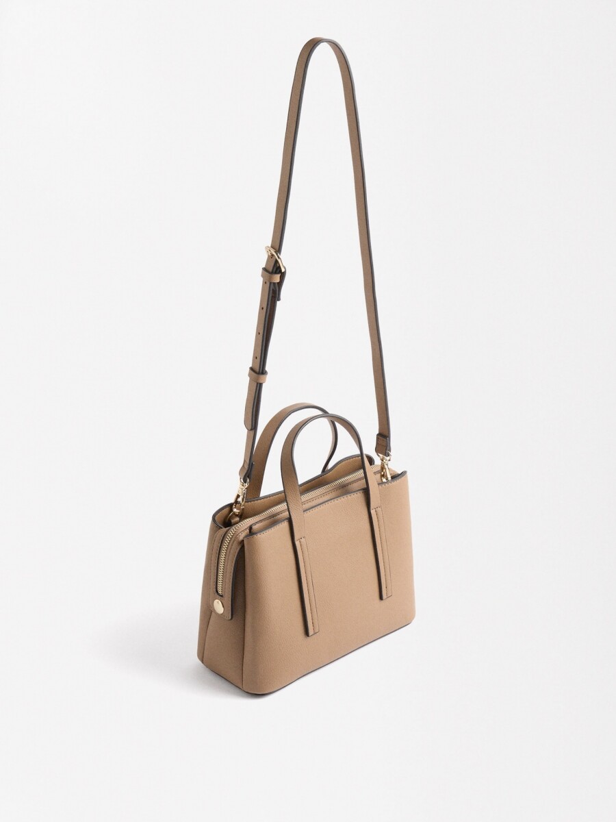 Bolso Tote Con Bandolera taupe