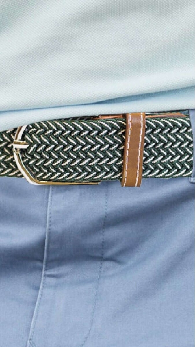 Cinto Unisex Elastizado - Verde Y Ceniza 