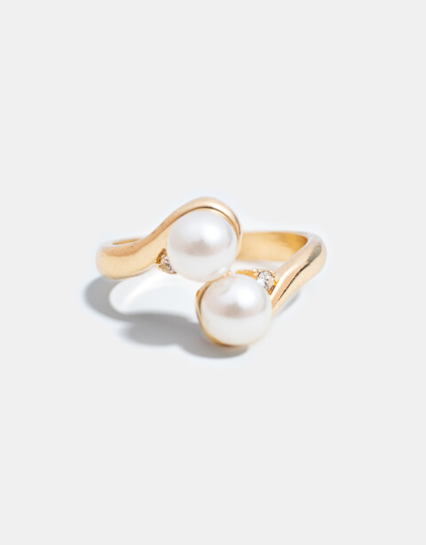 Anillos Chicos Perla Anillo Perlas - Dorado