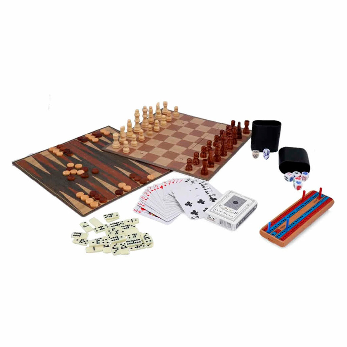 Set Juegos de Mesa 7 en 1 Ajedrez Damas Backgammon y Más - 001 