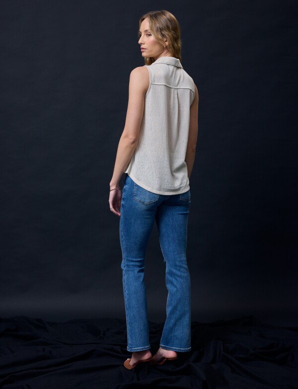 Blusa Detalle Crochet BEIGE CLARO