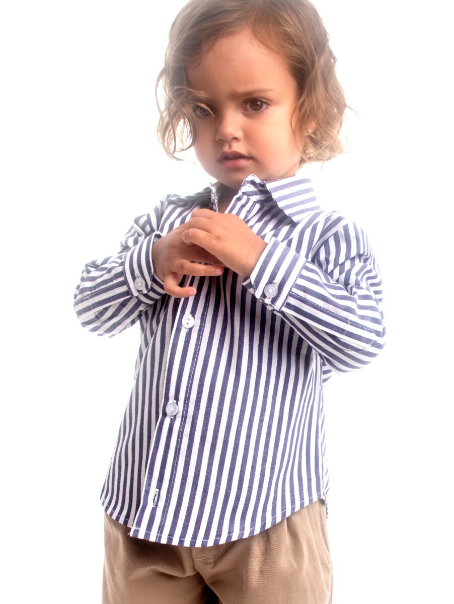 Camisa de Niño/a - franja azul 