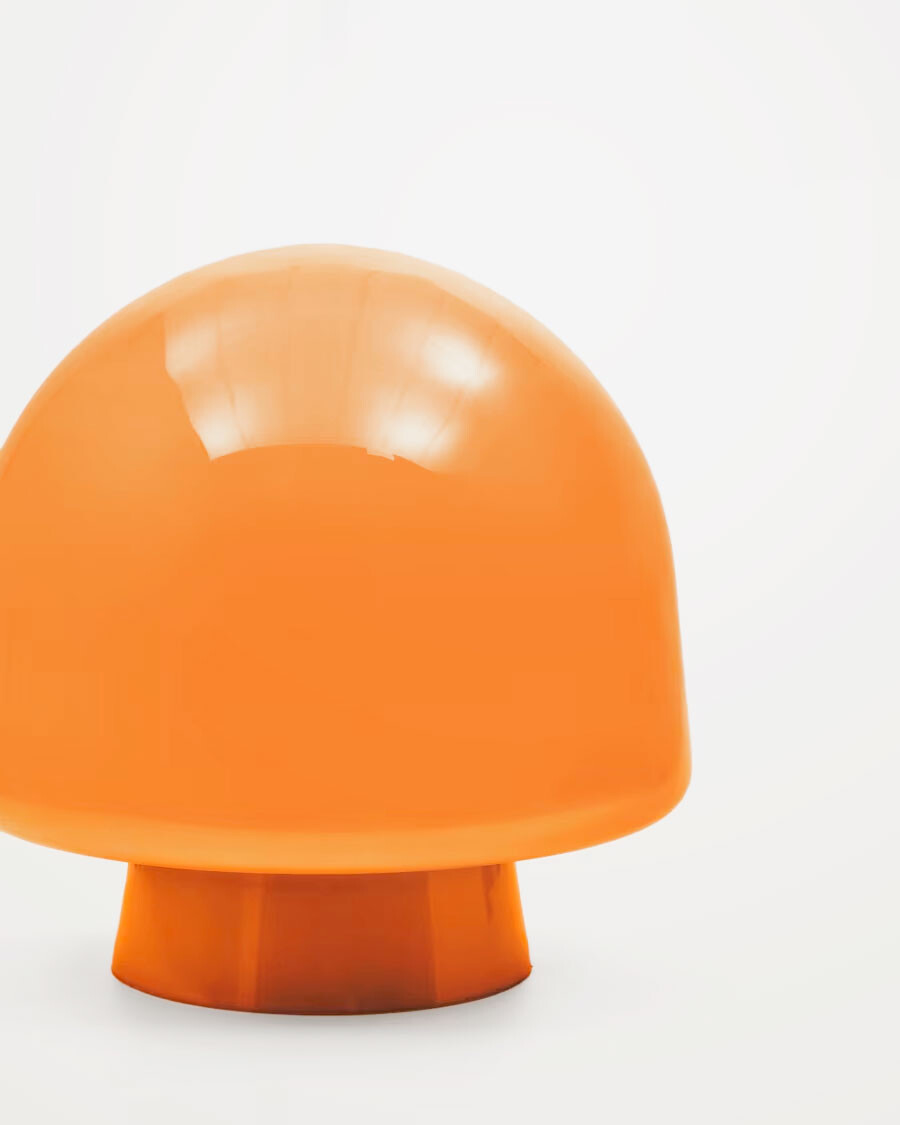 Lámpara de mesa Reig de cristal naranja