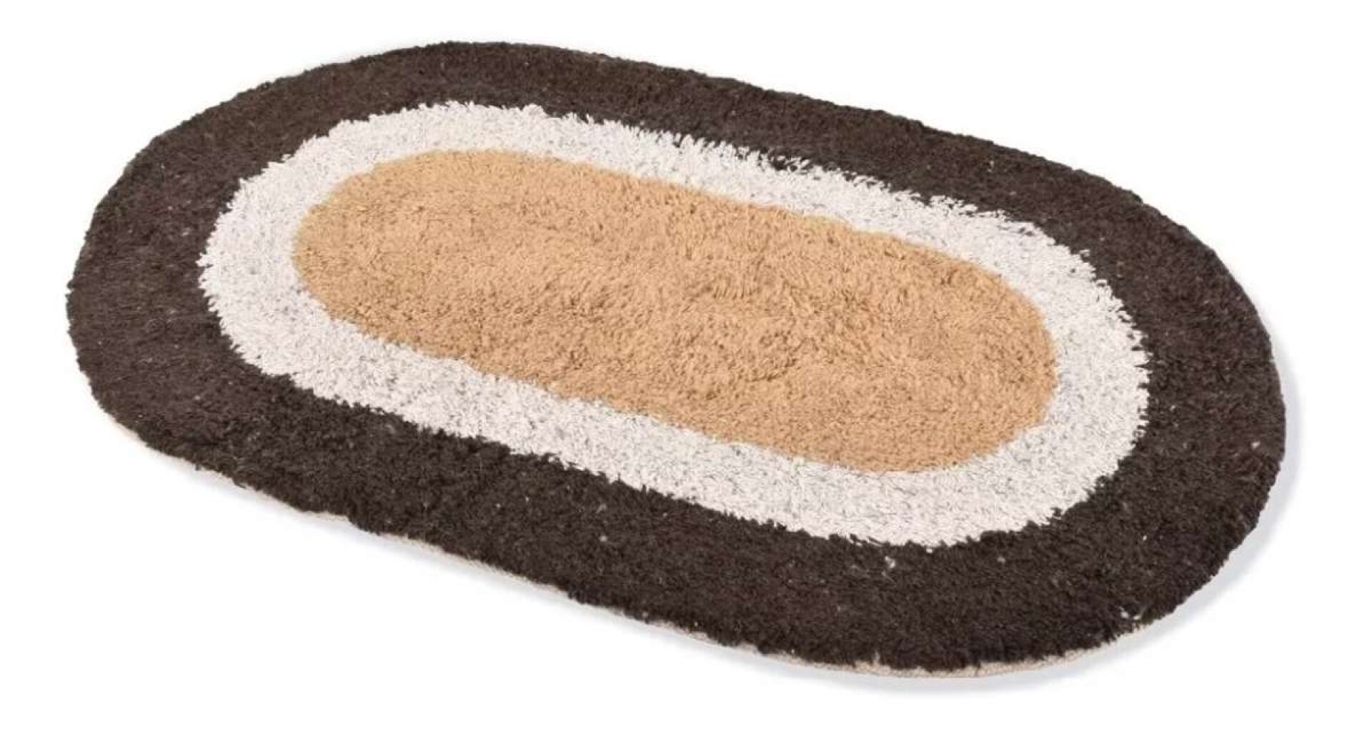 Alfombra Baño Ovalada 100% Algodón 40x60 - Marron combinado 