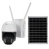 Cámara Seguridad Sola WiFi 4K Exterior Visión Nocturna Color Blanco Negro