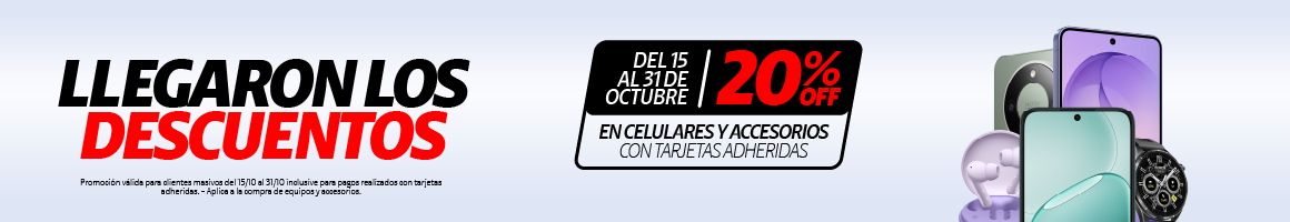 Listado productos - Descuento tarjetas