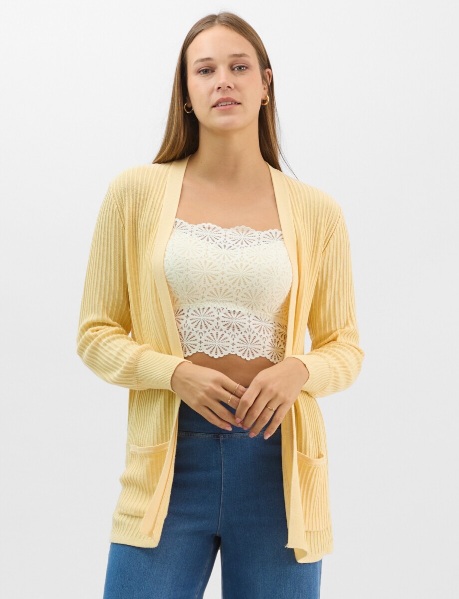 Cardigan Abierto - Amarillo 