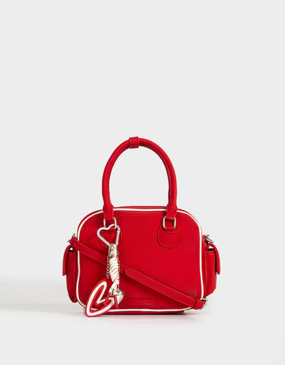 Cartera Bowling Con Charm - Rojo Burdeaux 