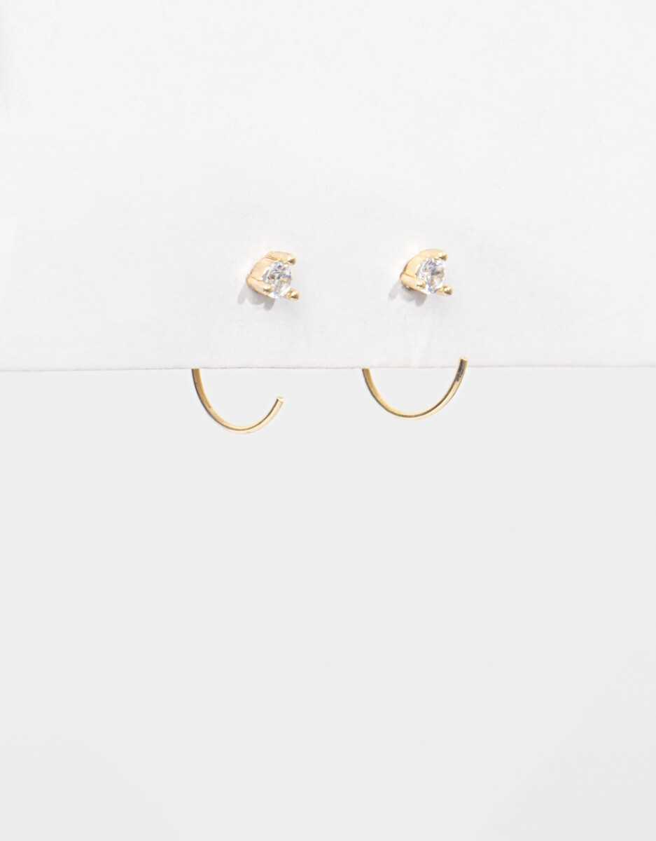 Aros Pasantes Con Cubic Zirconia 