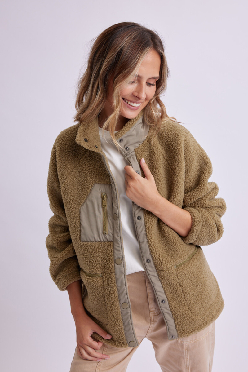 Campera Sherpa Verde Oliva