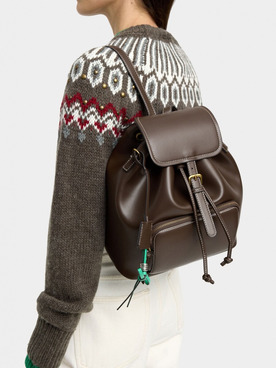 Mochila Con Alça Bandolera marron