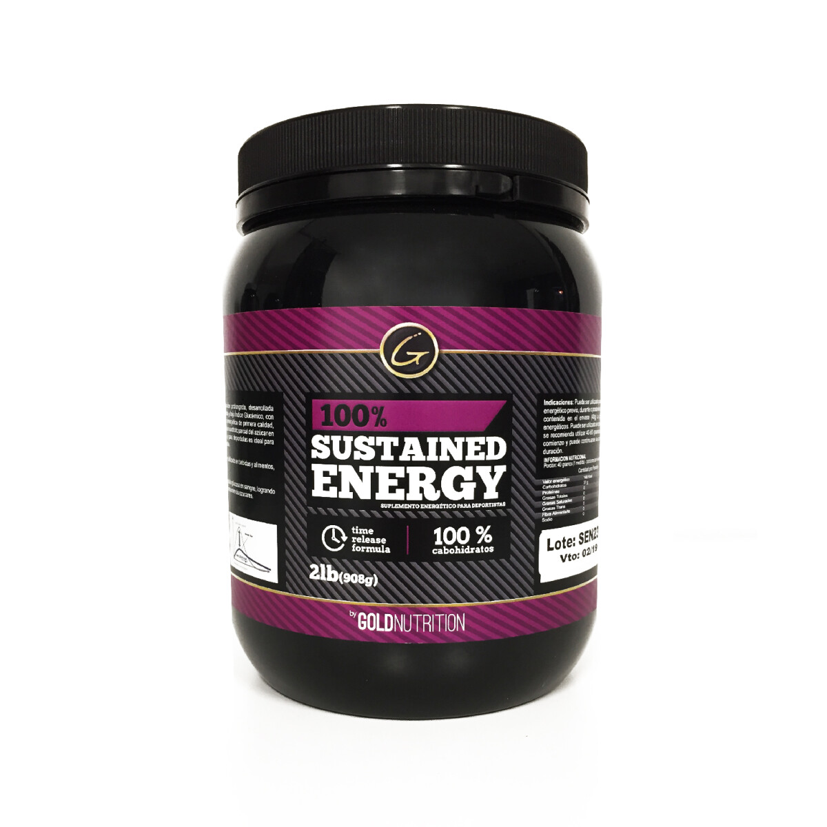 Gold Nutrition 100% Sustained Energy 2lb - Sabor Natural 