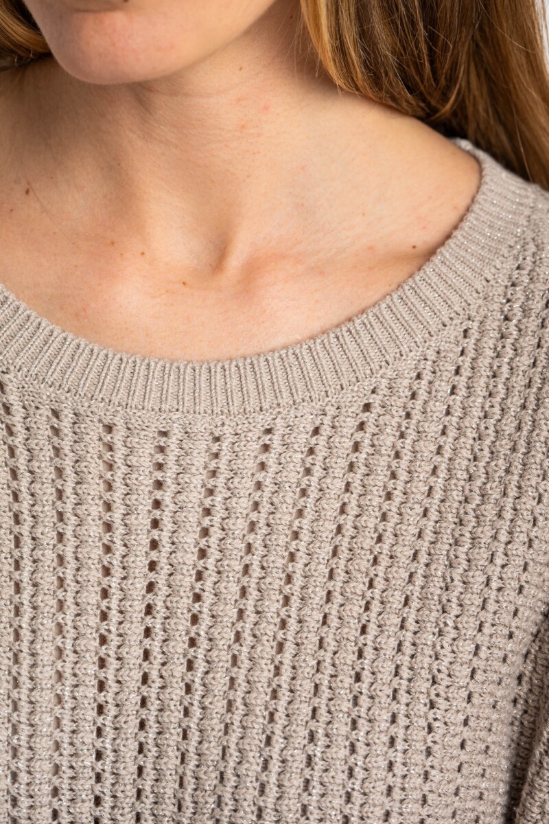 Sweater Texturado Lurex Gris