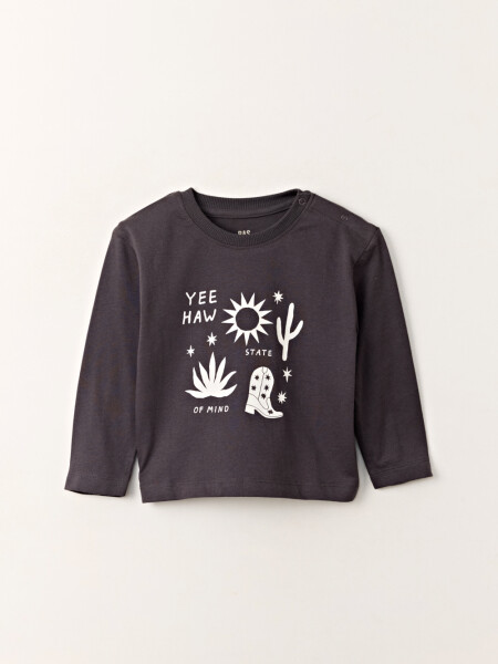 Remera estampa Cowboy Gris Oscuro