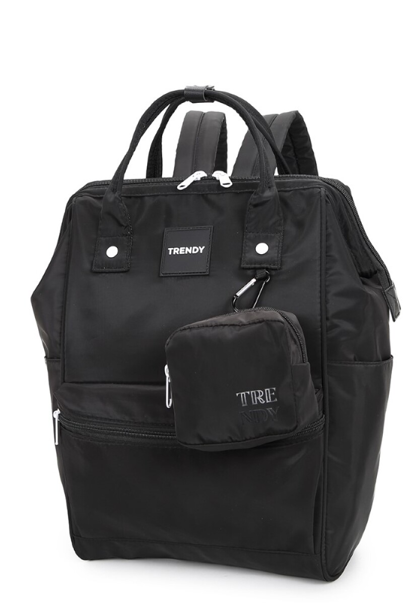 Mochila multicierres con monedero Negro