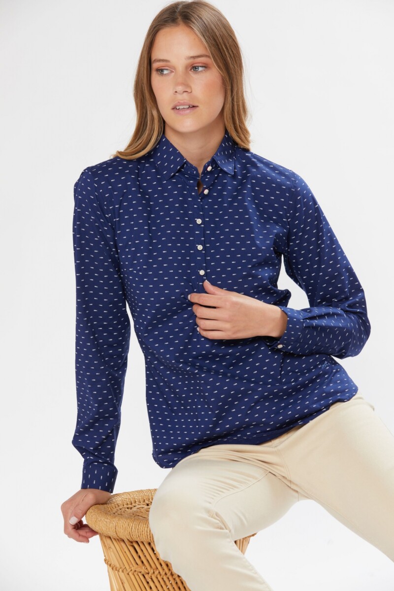 CAMISA MEDIO BOTÓN - Azul 