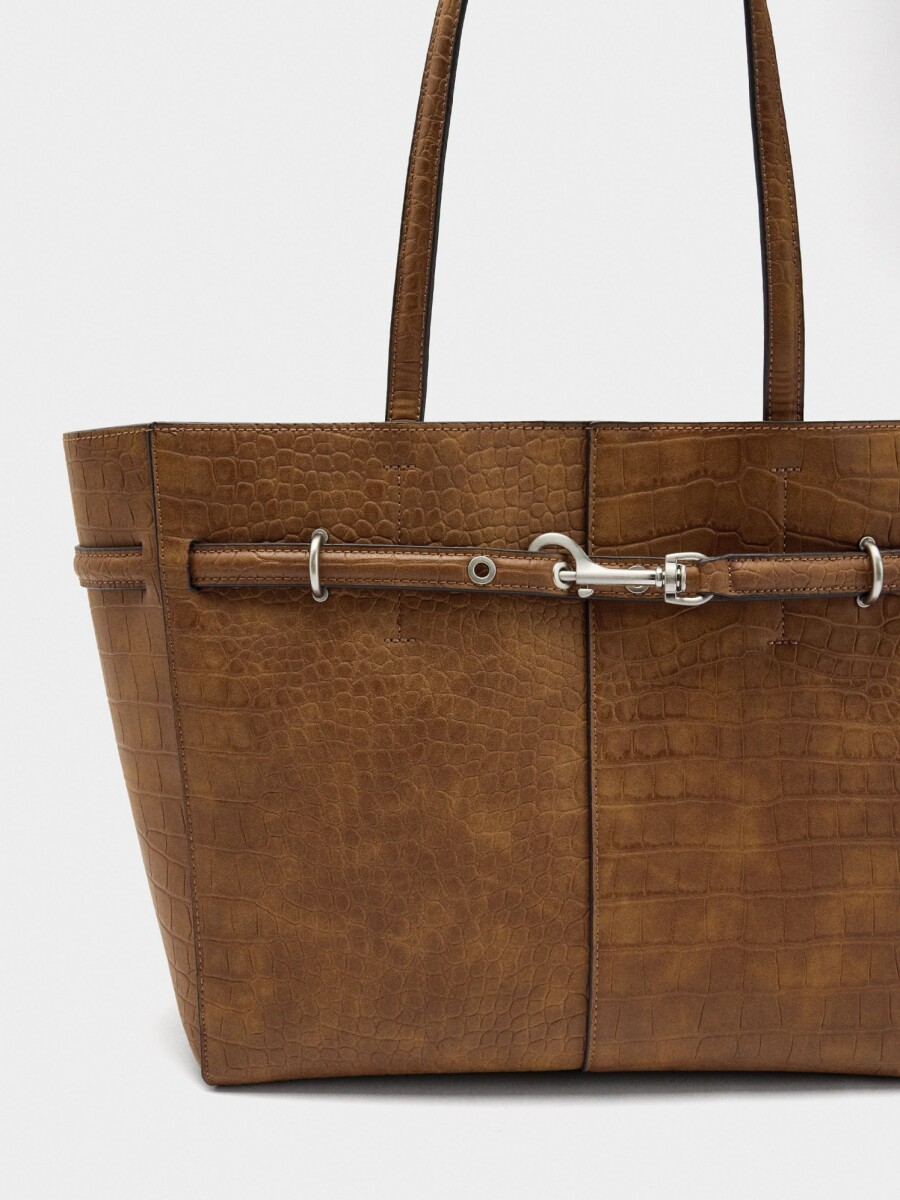 Bolso Shopper Grabado Animal camel