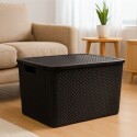 CAJA ORGANIZADORA SIMIL RATTAN 20 LITROS NEGRA NEGRO