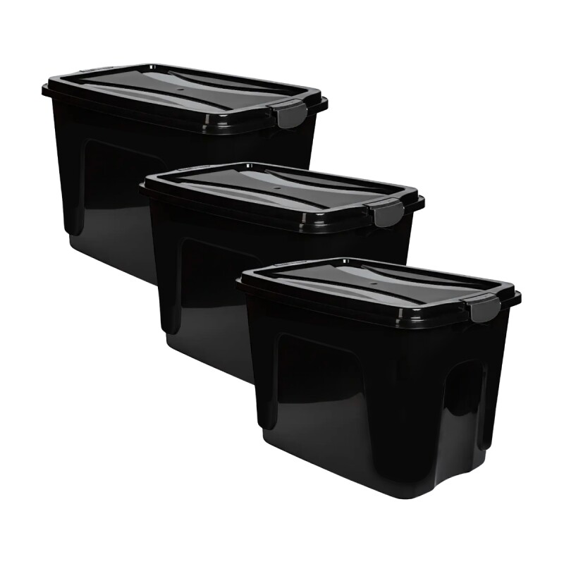 Set x3 Caja organizadora 65 lts NEGRO