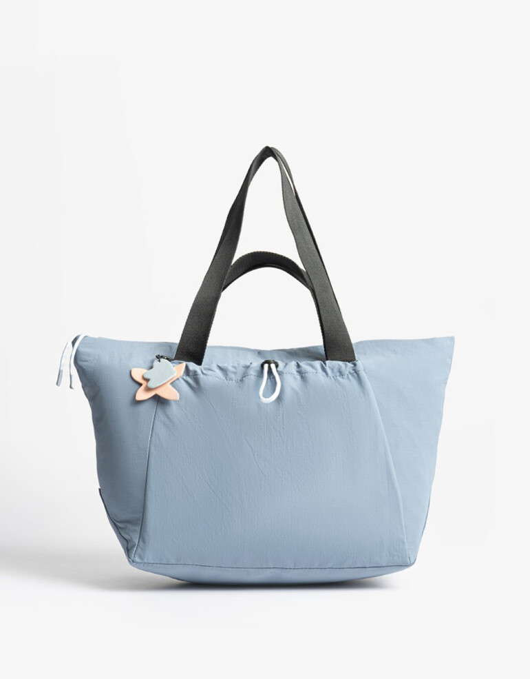 Shopper Shopper Urbana Con Tag Colgante - Azul Gastado