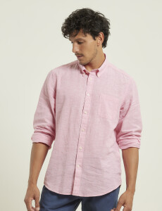 011665 CAMISA DE LINO HARRINGTON LABEL Rosado
