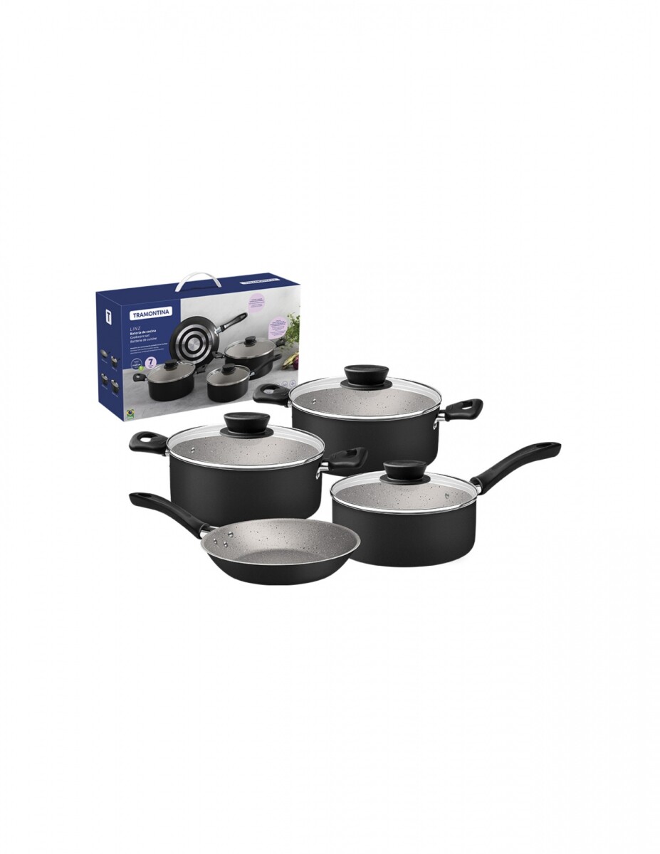 Batería De Cocina 7pz. Linz Negro Tramontina 28299/008 