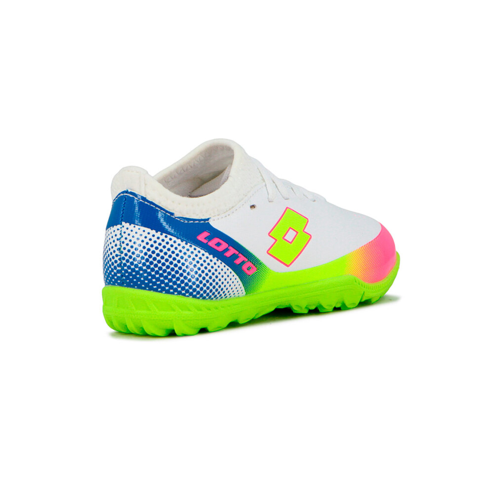 Lotto IMPERIO Futbol 5 sintetico TF Niño - Blanco-Verde Blanco-Verde