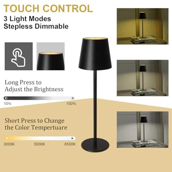 Lampara Escritorio Mesa Velador Led Recargable Inalambrica IMBACK Color Negro Lampara Escritorio Mesa Velador Led Recargable Inalambrica IMBACK Color Negro