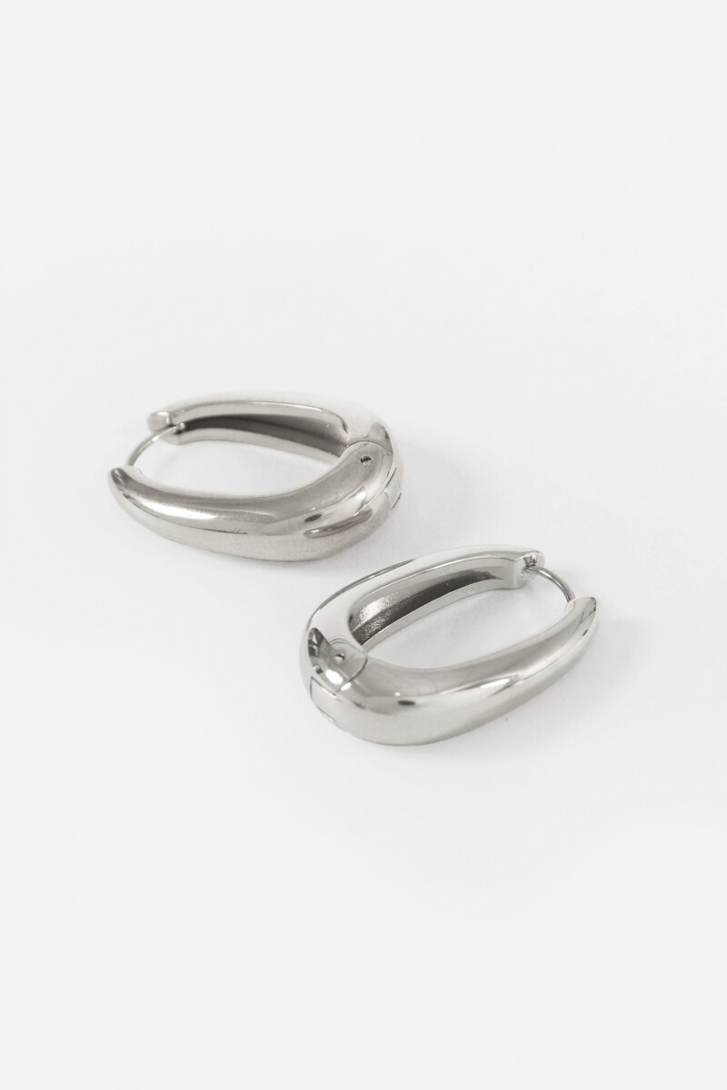 Aros acero ovalados bold plateado