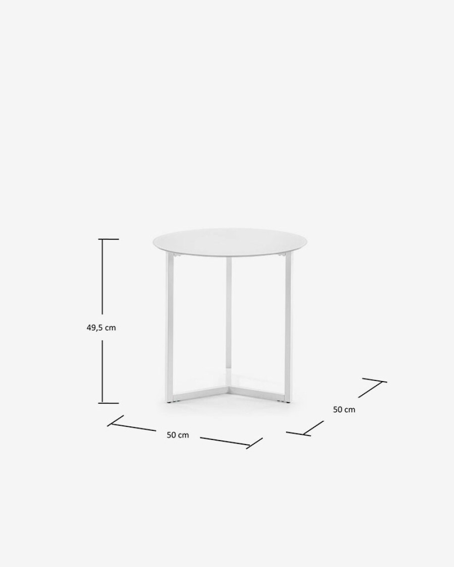 Mesa auxiliar Raeam Ø 50 cm blanco