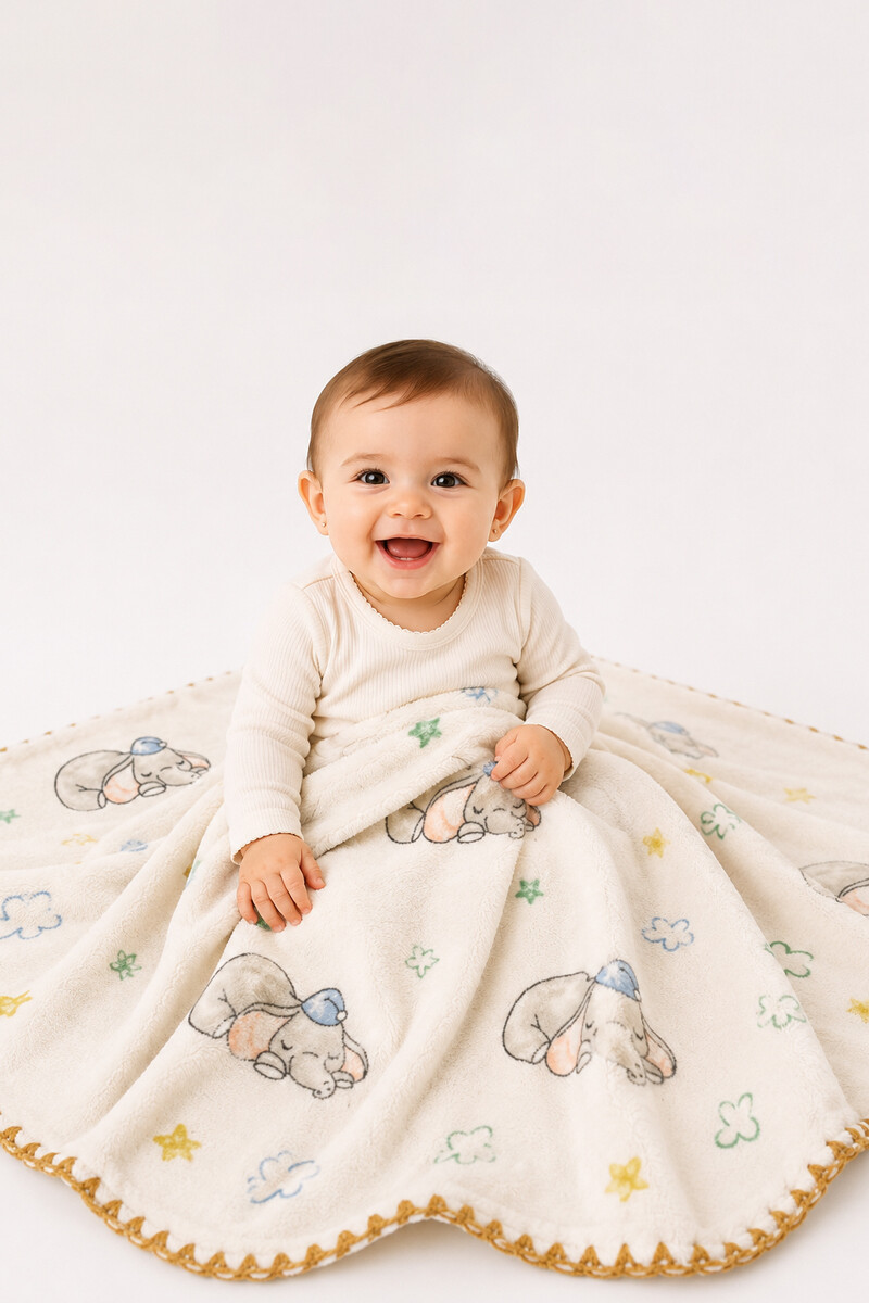 Manta estampada para bebé - Elefante dormido 