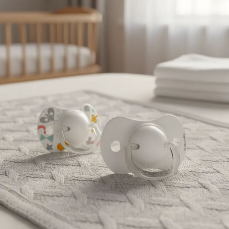 Chupete X2 Fisiológico SX Pro 0-6m Silicona Ultra Soft Blanco