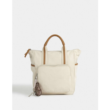 Mochila Canvas Bicolor Blanco Crudo