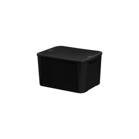 CAJA ORGANIZADORA SIMIL RATTAN 8.8LTS NEGRO Sin color