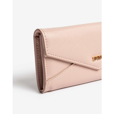 Billetera Fichero Con Solapa Rosa Piel
