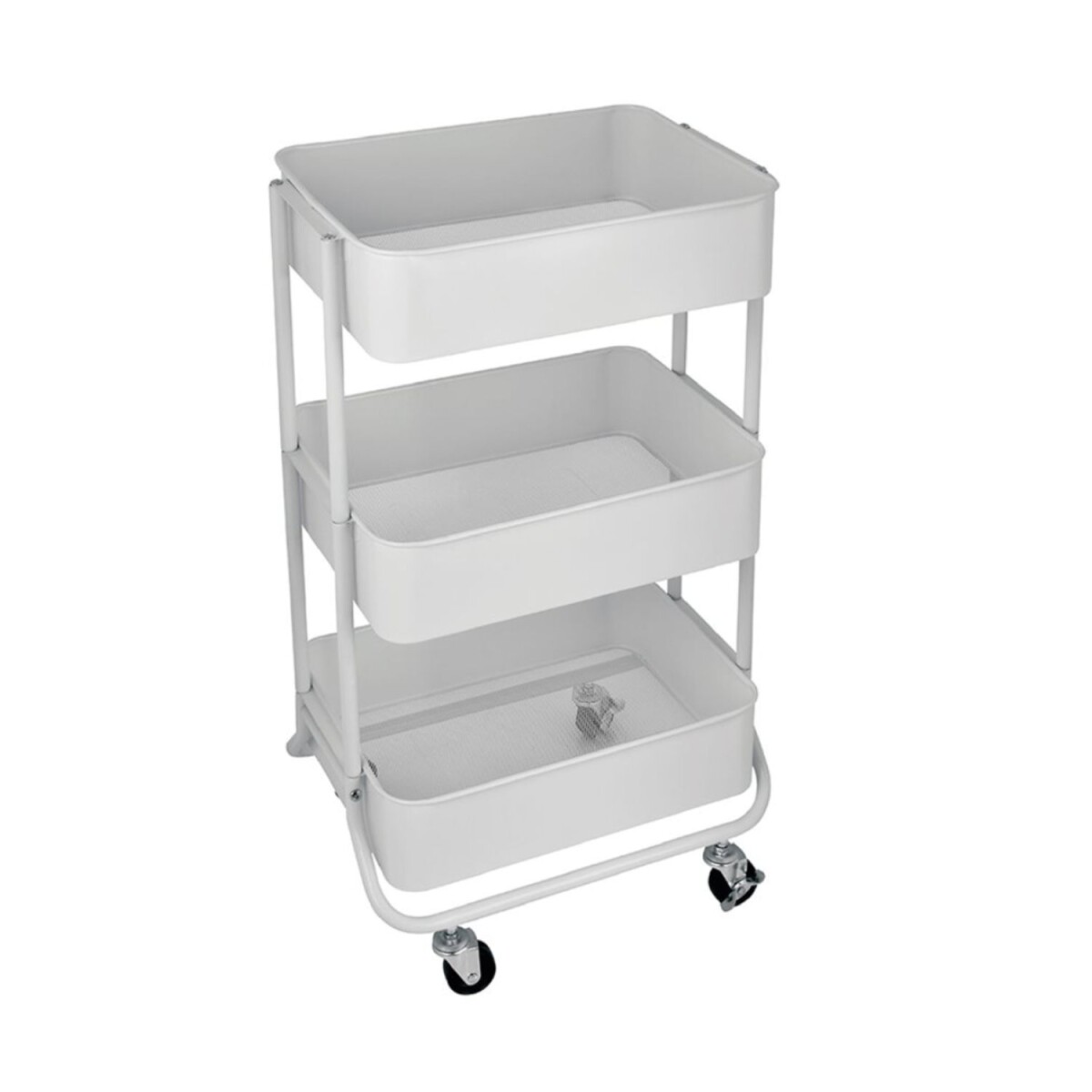 Carrito Organizador Multiuso Selecta Metálico 3 Estantes - Blanco 