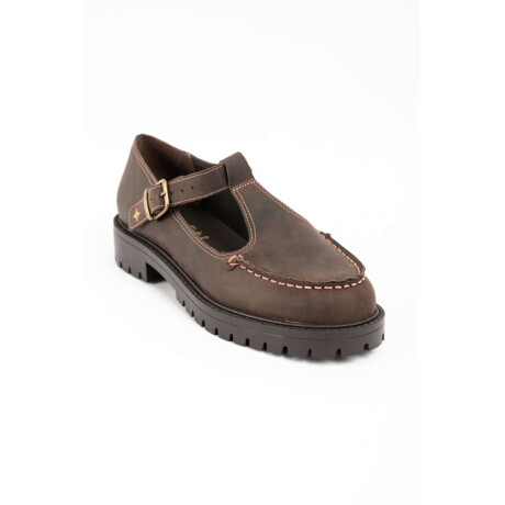 Zapato Guillermina Cuero Chocolate