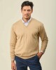 Buzo Lambswool Escote V Beige