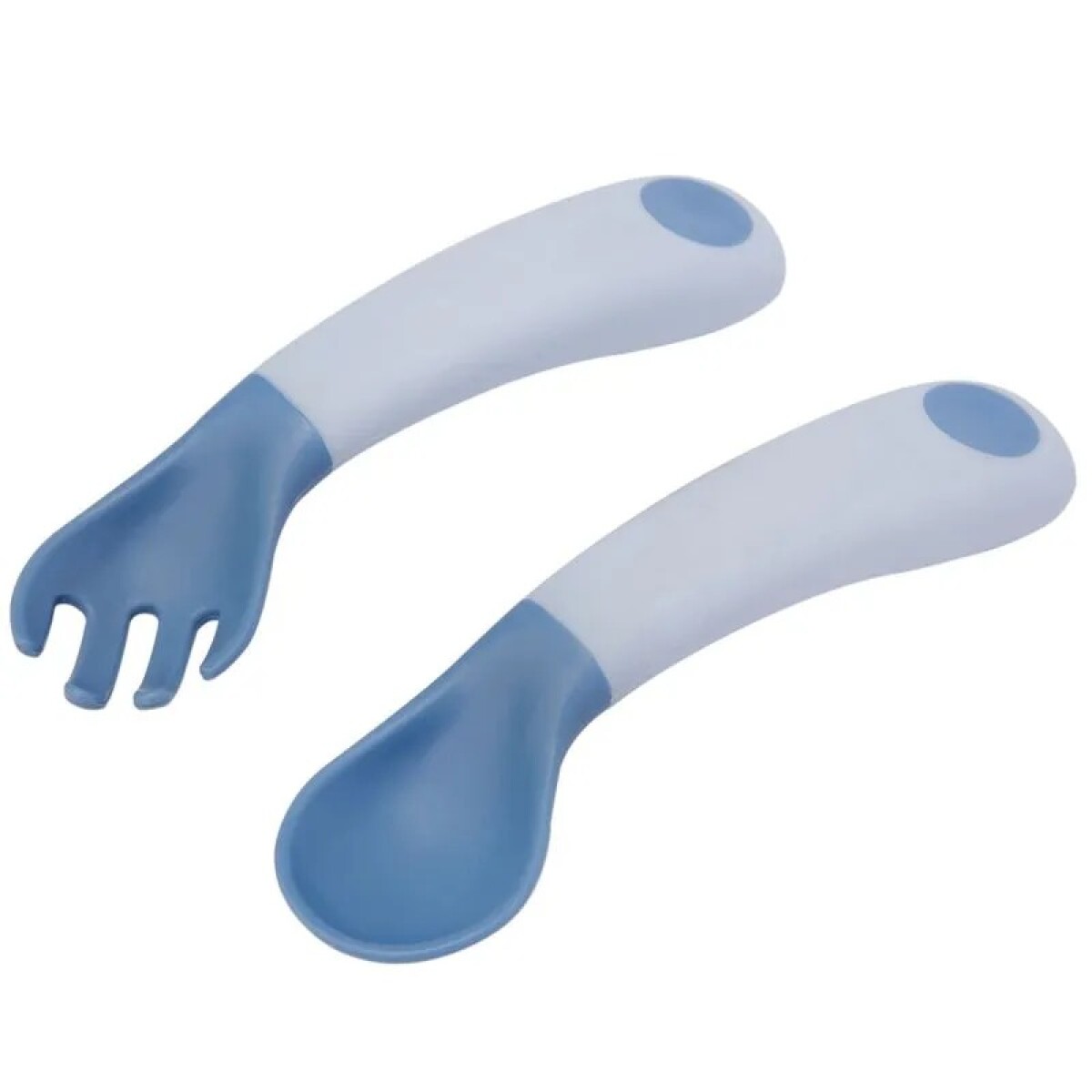 Set x2 cubiertos entrenamiento curvo pastel BUBA - celeste 