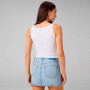 Bividi Modal Rib Cropped Bividi Mujer Classic White