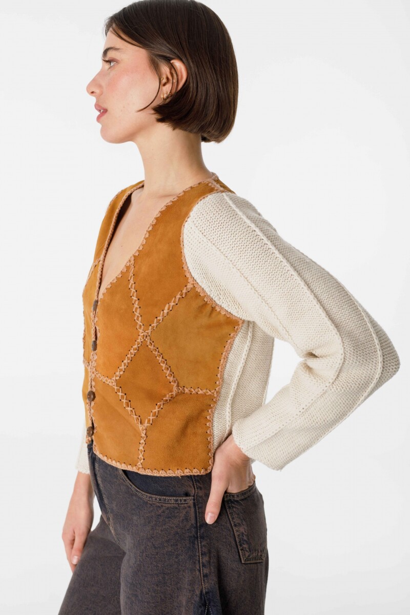 Cardigan Venancio Cuero Camel