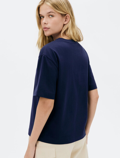 CAMISETA CON ESTAMPA MODELO OVERSIZE AZUL