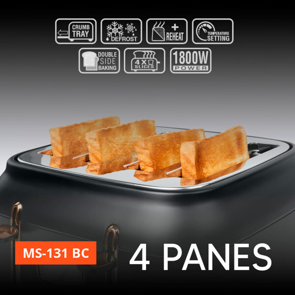 Tostadora Eléctrica De 4 Panes Muse Ms-131 Bc TOSTADORA MUSE MS131BC 4 PANES NEGRO