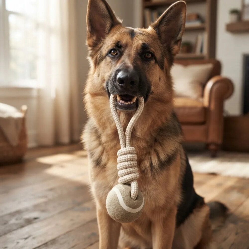 Juguete Para Perro De Cuerda Con Pelota - Okidoki Juguete Para Perro De Cuerda Con Pelota - Okidoki