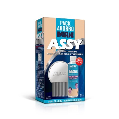 Assy Pack Ahorro Loción 60ml + Peine De Acero Assy Pack Ahorro Loción 60ml + Peine De Acero