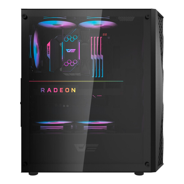 Gabinete Gamer Darkflash 352 Lateral Vidrio Templado Variante Color NEGRO