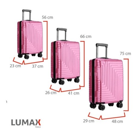 Set de 3 Valijas de Mano Rígidas Rosa